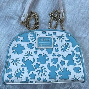 Loungefly Disney Blue and White Crossbody Bag
